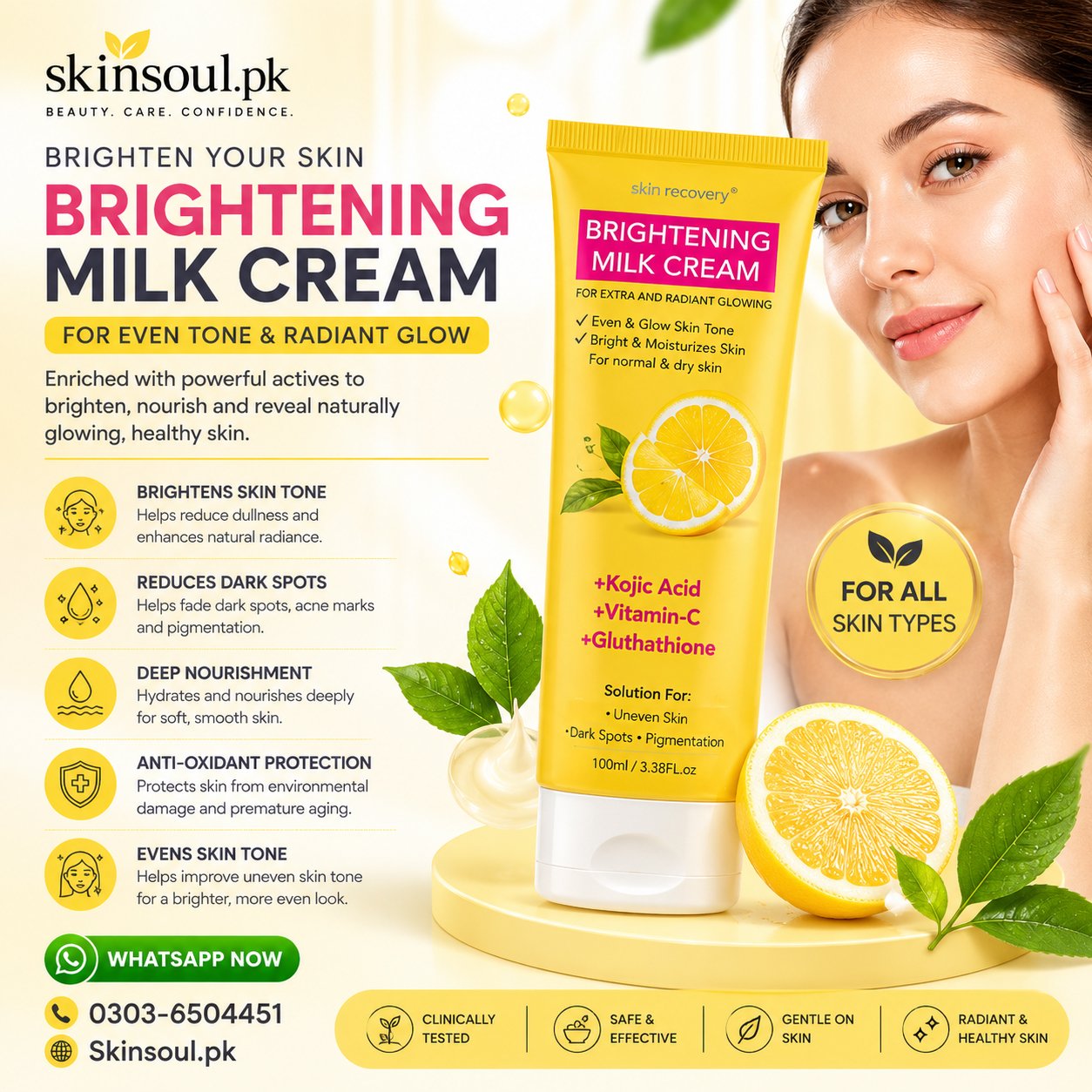 Skin Pantry Brightening Milk Cream 100ml – Face & Body Brightening Cream | SkinSoul.pk