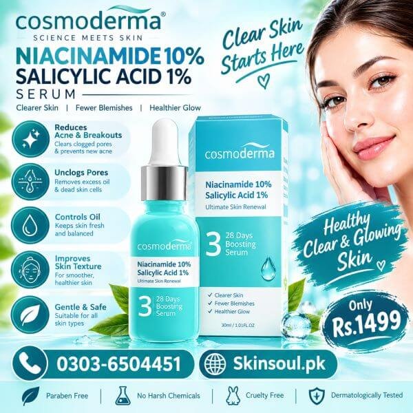 Cosmoderm Niacinamide 10% Salicylic Acid Serum In Pakistan