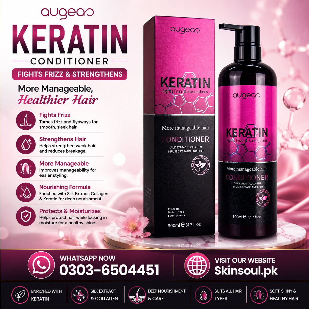 Augeas Keratin Conditioner 900ml Price in Pakistan