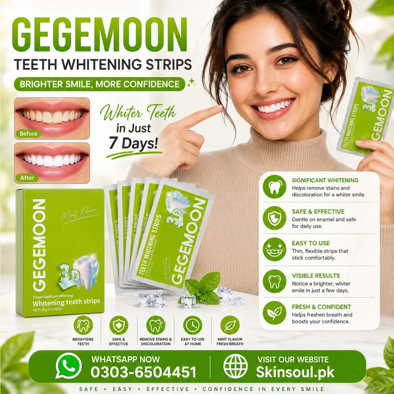 GEGEMOON 3D Whitening Teeth Strips Price in Pakistan