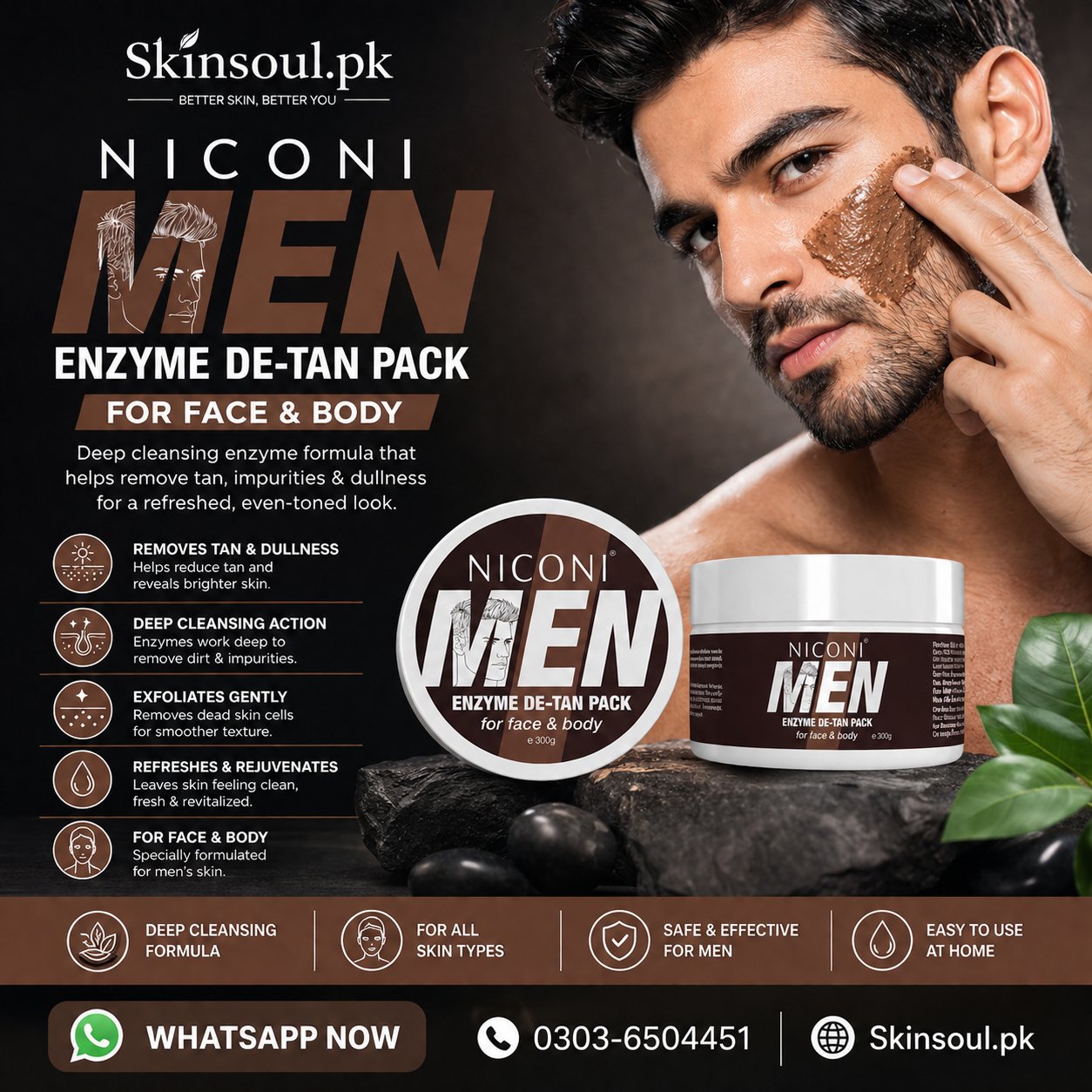 Niconi Enzyme De-Tan Pack for Men Price in Pakistan