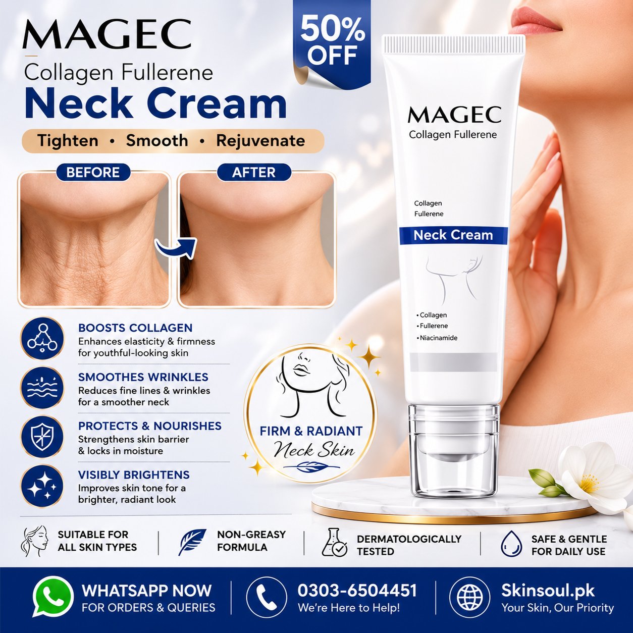 MAGEC Collagen Fullerene Neck Cream Price in Pakistan