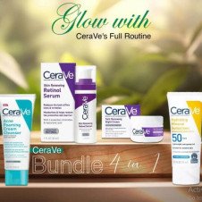 CeraVe 4 in 1 Skincare Bundle Night Cream Serum Sunblock Cleanser In Pakistan